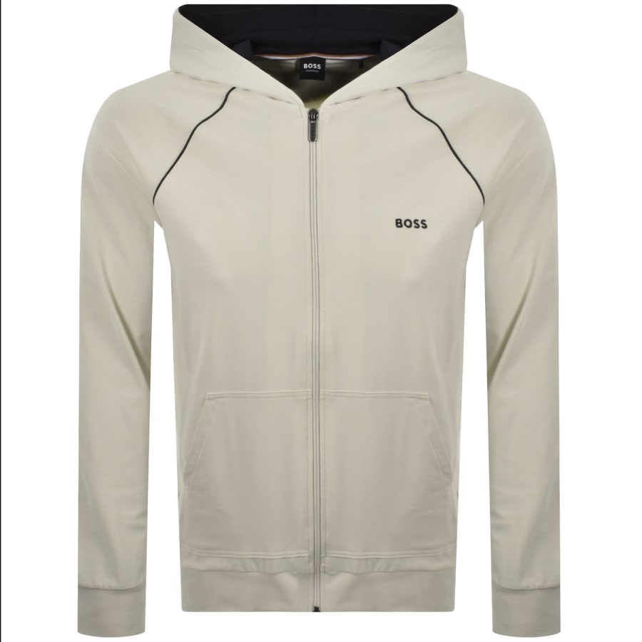 BOSS Mix And Match Full Zip Hoodie Beige | Mainline Menswear us
